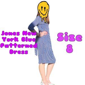 Clothing - Jones New York Blue Geometric Dress Size 8